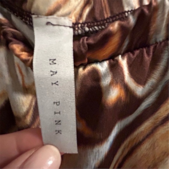 May Pink Women's Swirl Pattern Leggings Multicolor Casual - Picture 6 of 7